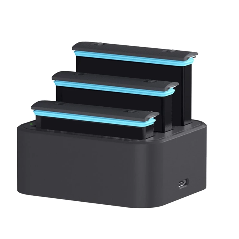 Caricabatteria a tre Slot per Insta360 X2 X3 caricabatterie a 3 Slot accessori di alimentazione per Action Camera Insta360 X2 X3