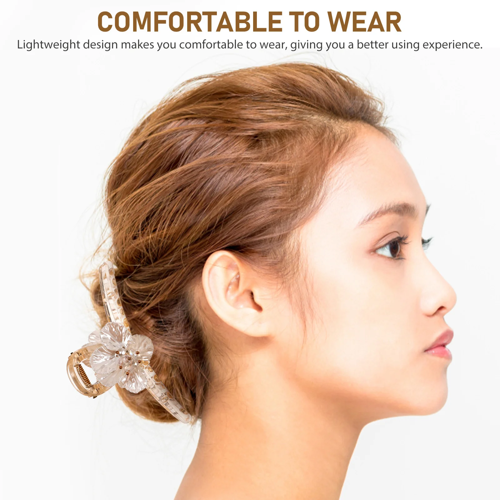 

Crystal Flower Hair Claw Clips Lightweight Durable Shower Hairpins Decorative Hairstyle Accessories Jaw Clips For Female