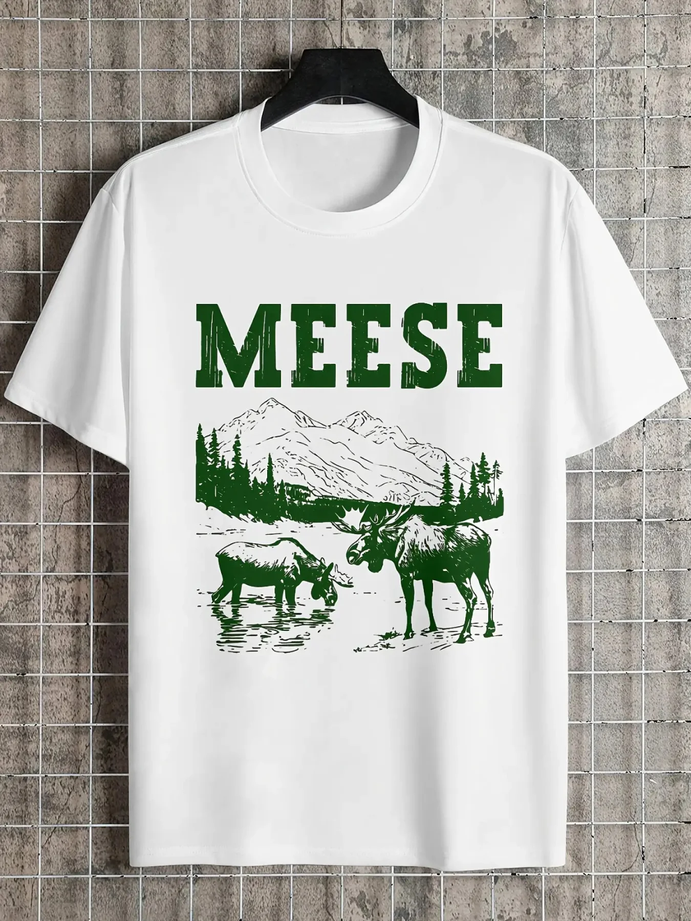 Camiseta retro Meise y Scottish Highlands para hombre | Corte informal extragrande con estampado de caballo y montaña celticos, para todas las estaciones, corto