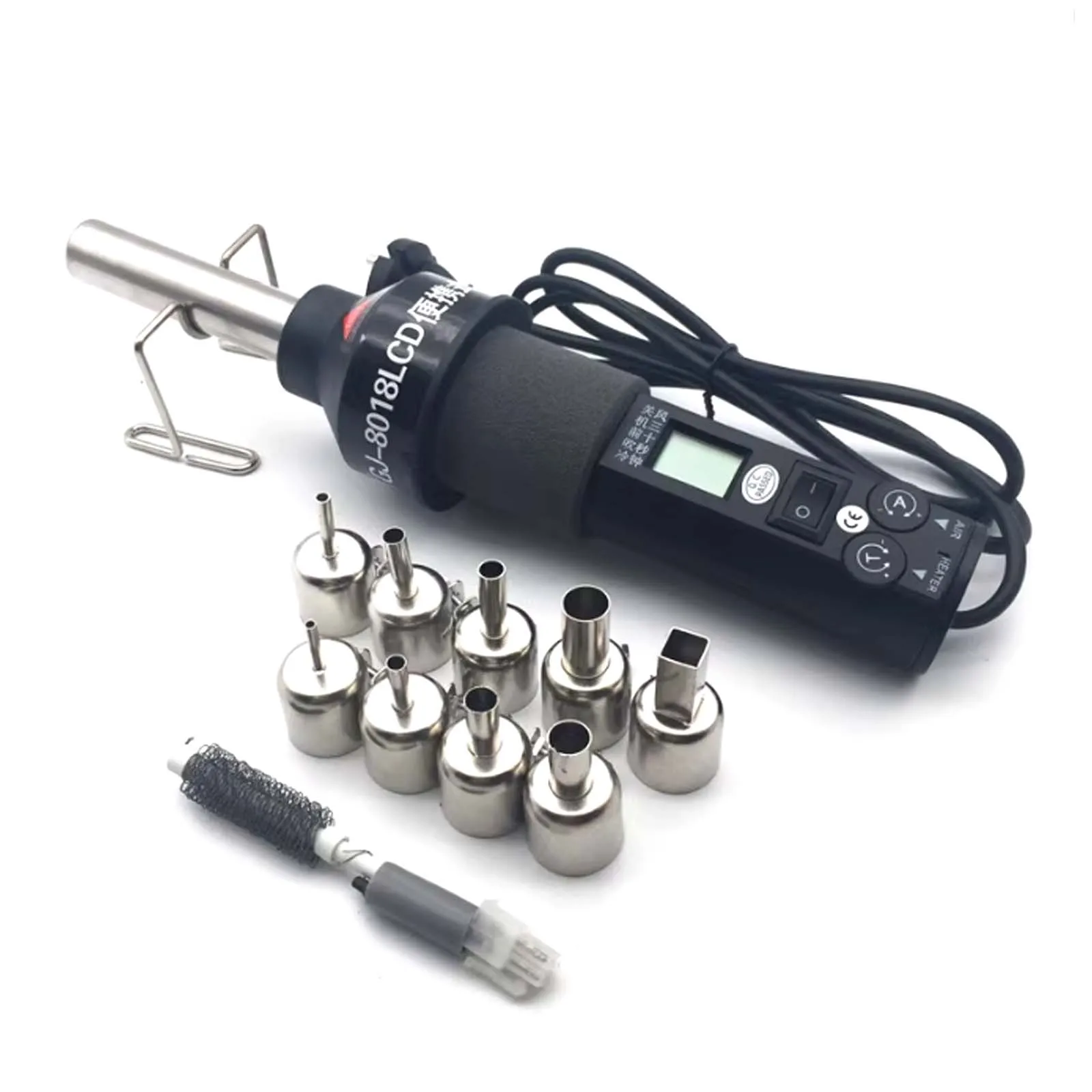 

8018LCD Handheld Electronic Repair Hot Air Gun, Portable Digital Display Temperature Control Welding Station