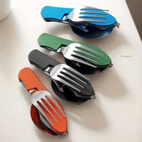 Multifunctional Camping Knife，Spork，Remove Folding Knife，Fork and spoon，Convenient Outdoor Tableware，Suitable for Camping 3