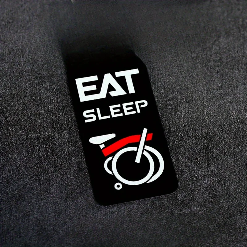 

"EAT SLEEP" Bicycle Waterproof Vinyl Stickers – 3.2x6cm Black/White Decals for Bicycle, Helmet & Car Decor