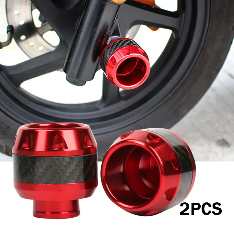 2Pcs Universal Motorcycle Wheel Protection Crash Pad Protectors Alloy Motocross Falling Front Fork Slider Shock Absorption Cups