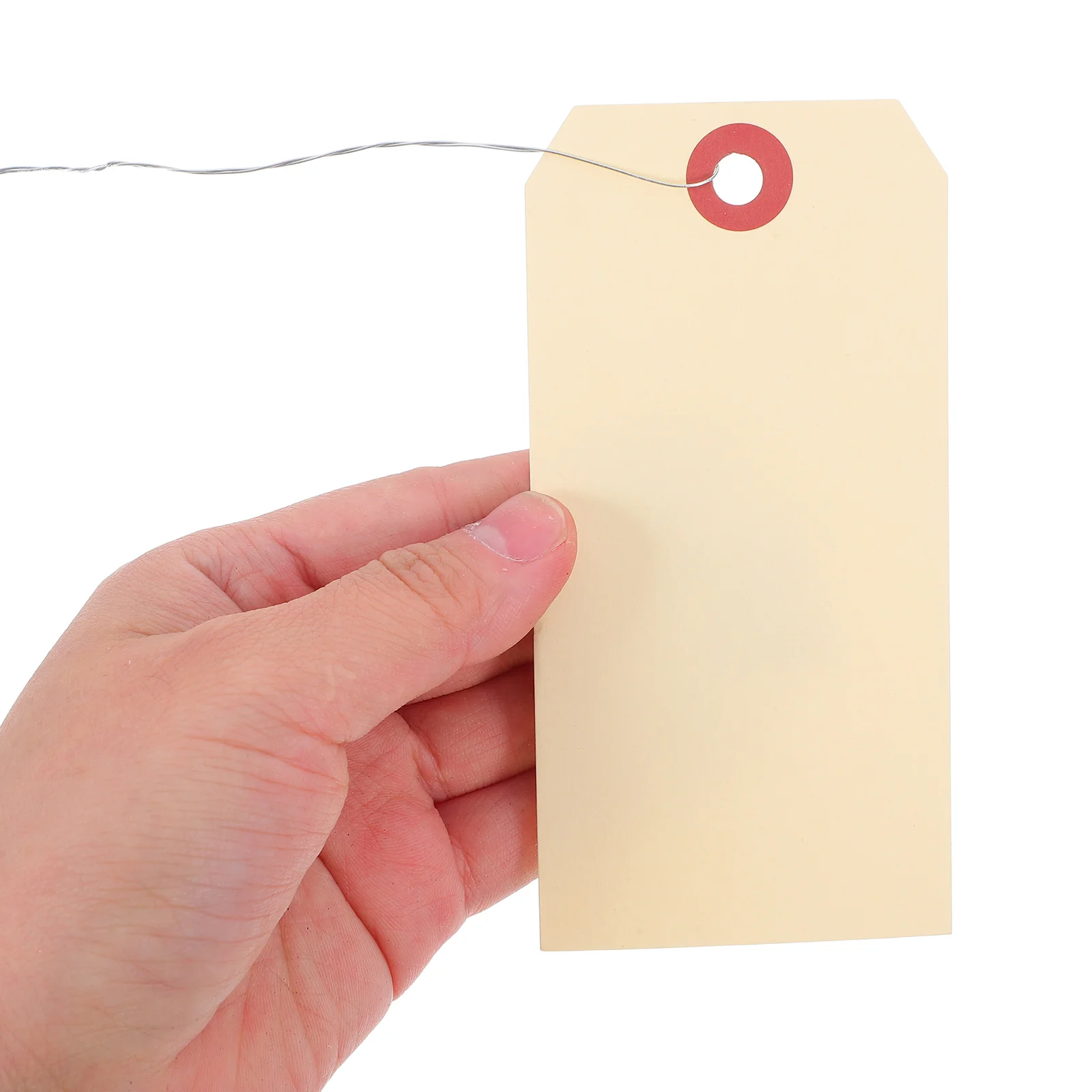 100 pcs Price Tags Manila Wire Shipping Labels 8x13cm Sturdy Blank Cards Iron Eyelets Packaging Tags Clothing Hangtags - view 6