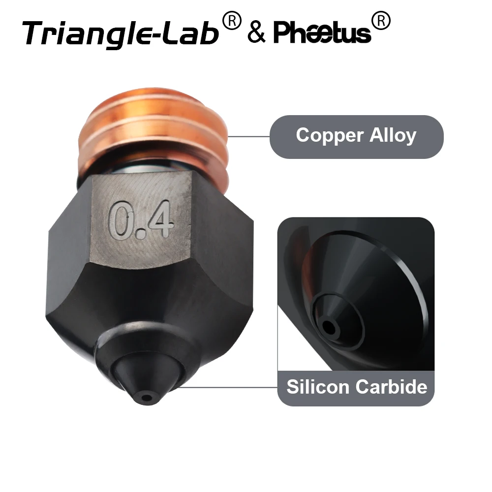 Trianglelab Phaetus Silicon Carbide V6 Nozzle Durable Reduce Stick For 3D Printer accessories Nozzles M6 Prusa Voron VzBoT Hoten