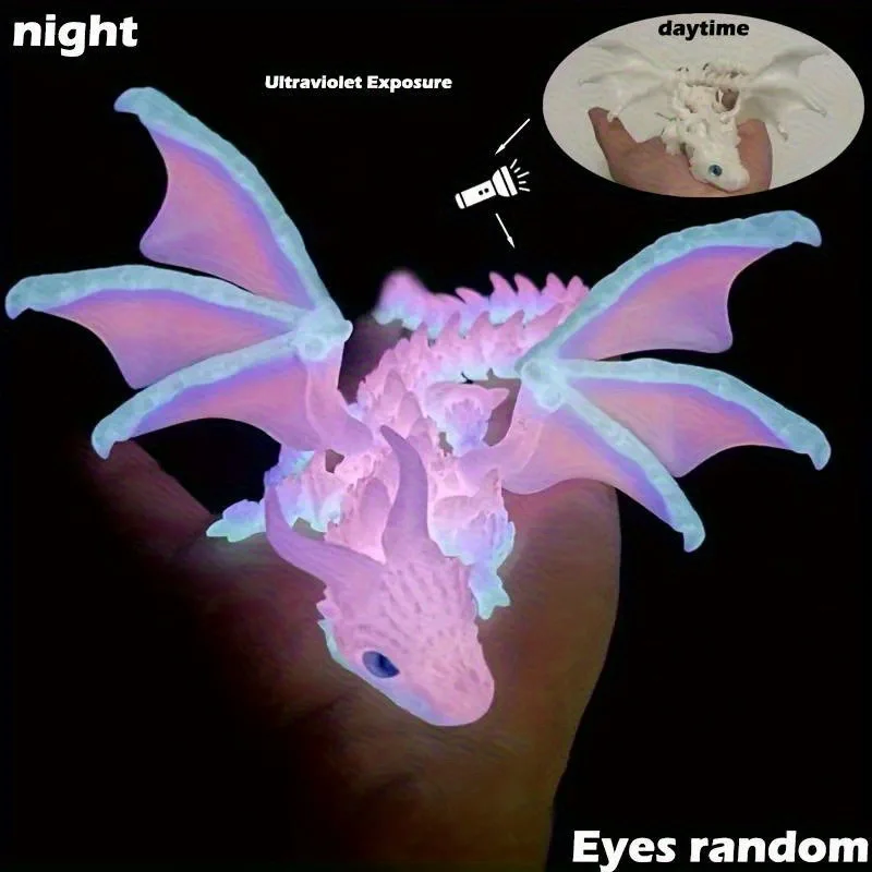 3D Printed Wyvern Dragon with Wings Simulation Model Birthday Party Gift Articulated Dragons Fidget Dragons Desktop Ornaments