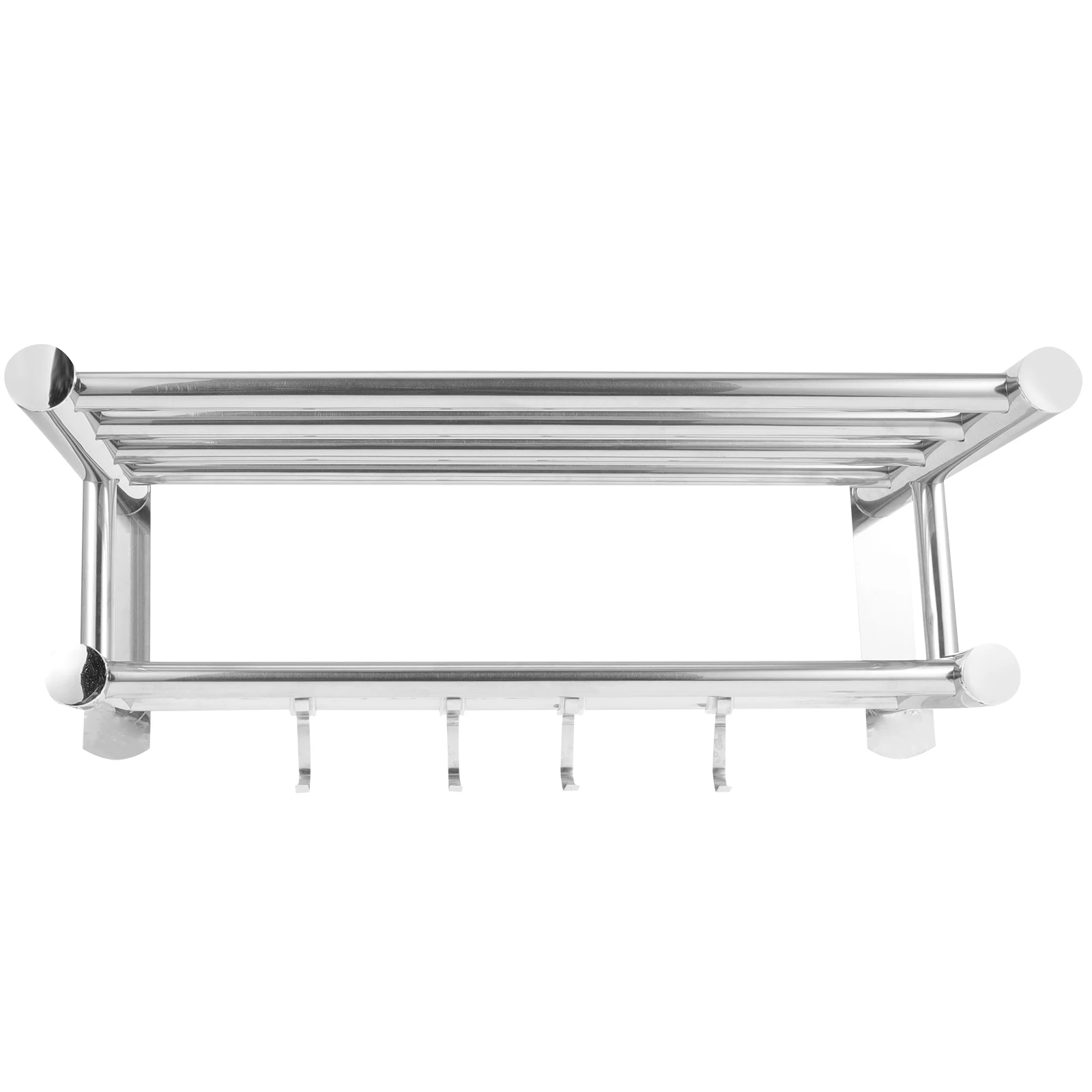 

Stainless Steel Towel Mounted Bathroom Shelf Organizer Shower Holder Hooks Easy Install Use Storage Rack