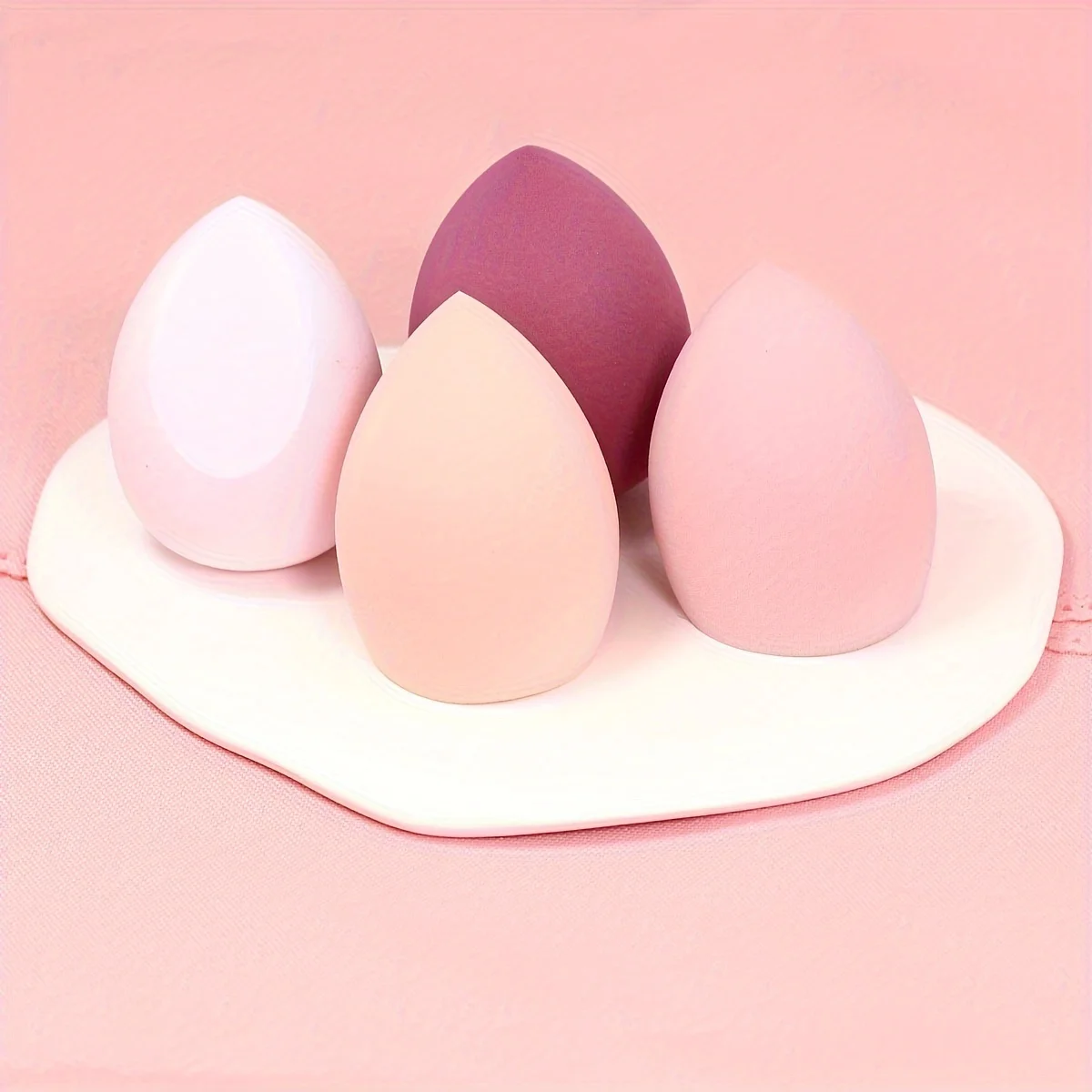 4개입 에그 박스 파우더 퍼프 세트 메이크업 에그 쿠션 파우더 퍼프 메이크업 에그 구르드 워터드롭 대각선 퍼프