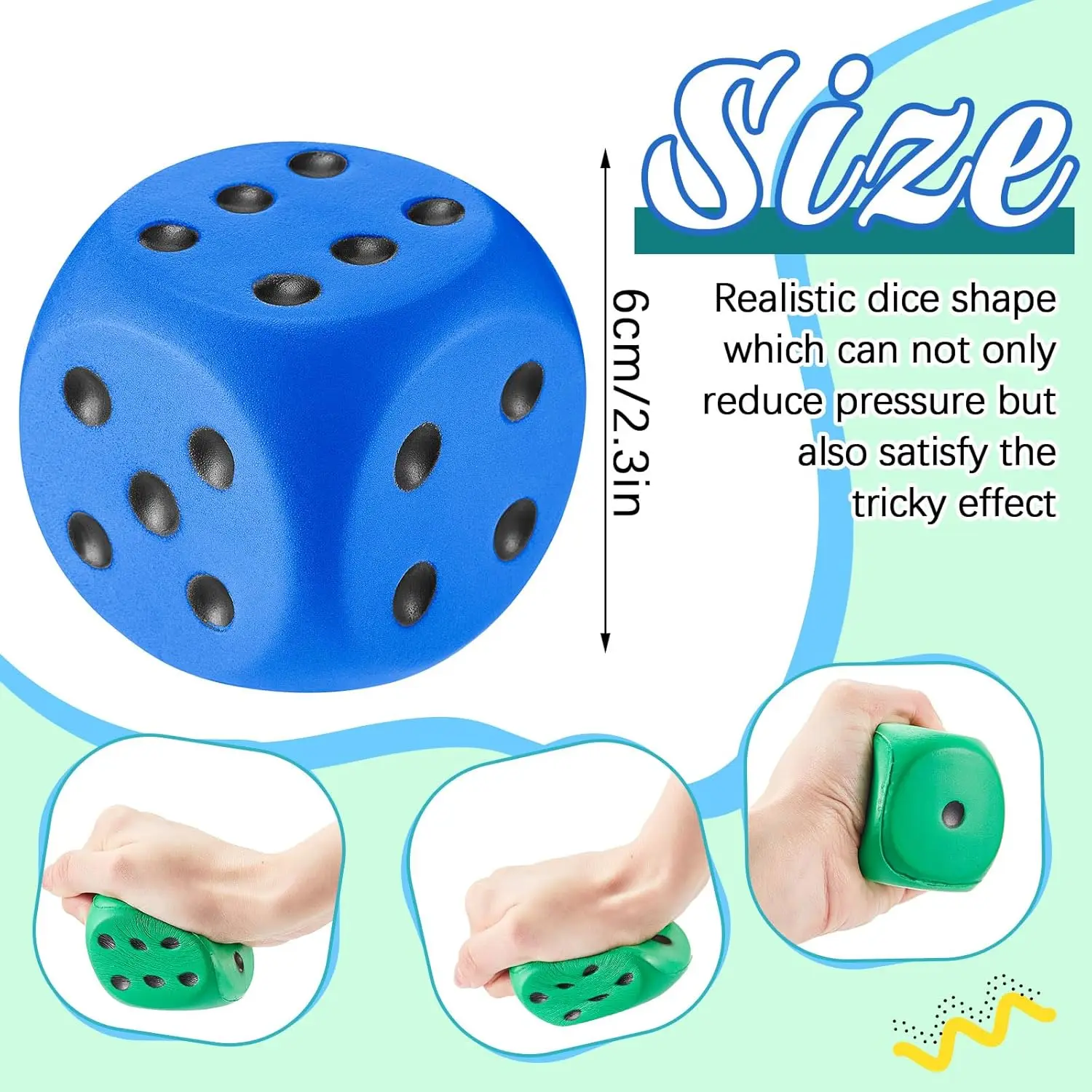 6/12pcs/set Large Foam Dice Soft Jumbo Dot Dice 6 Sided Foam Dice Fake Jumbo Dice Rebound Dice