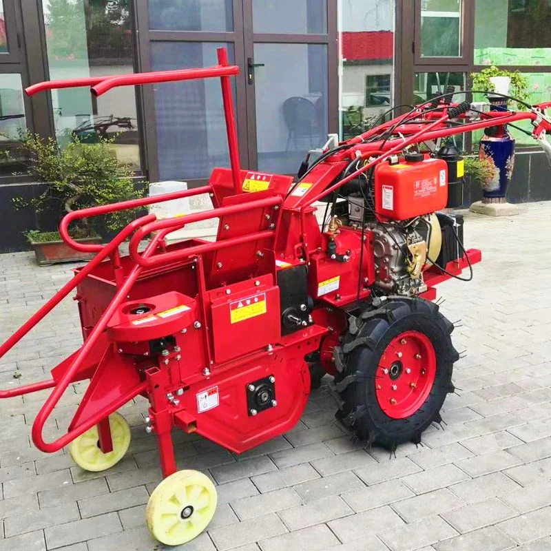 

Farm Machinery Mini Walking Tractor Hand Push Mini Corn Harvester Machine Self Propelled Maize Cutter