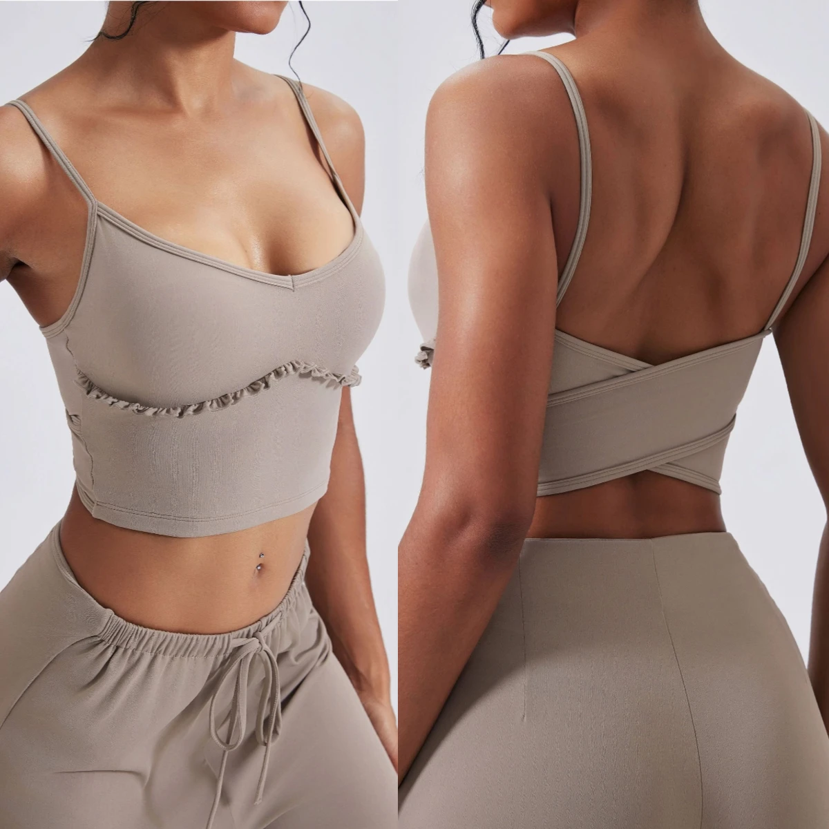 

Women Tank Top for Workout Yoga Shirt Sports Bra Gym Strap Vest Fitness Slim Top Elastic Activewear