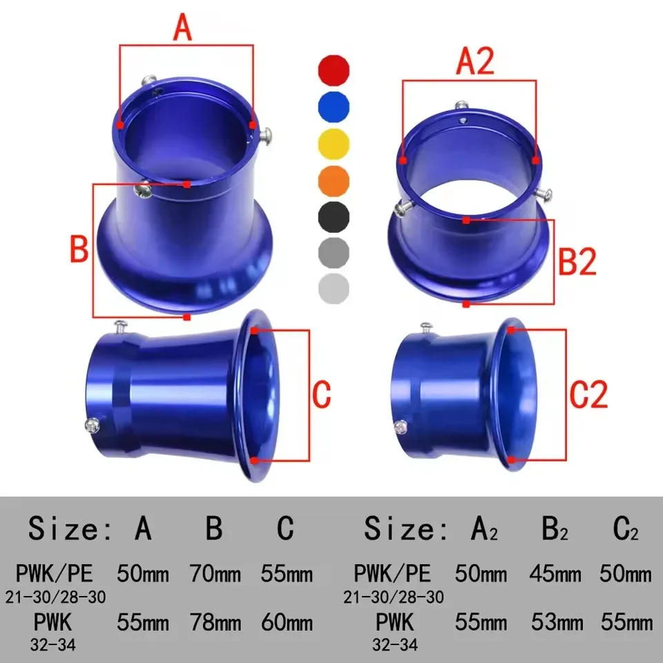 Motorcycle Carburetor Air Filter Motorbike Wind Cup Horn Cup 50mm/55mm Universal For Modified PE28 30mm PWK 21 24 26 28 30mm
