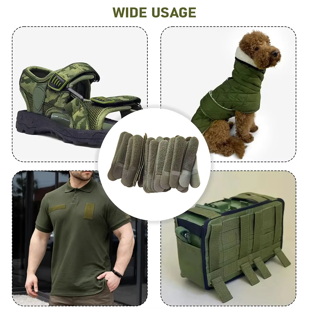 20 Stück 12 cm taktische Befestigungsriemen mit Klettverschluss, wiederverwendbare Riemen, Molle-Nylonriemen für Outdoor-Taschen, Kleidung, Schuhe, Rucksäcke – Detail 11