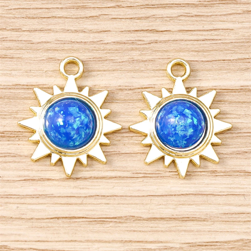 5 Stück 17x20mm Niedliche Kristall-Metall-Sonnen-Anhänger für die Herstellung von Ohrhängern, Halsketten, Armbändern, DIY-Handwerk und Schmuckzubehör – Detail 5