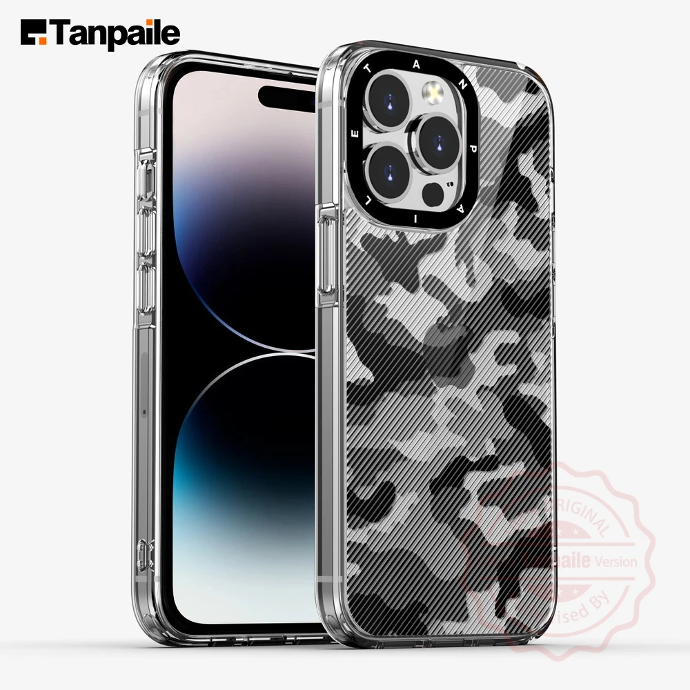 Tanpaile Camouflage  Transparent Case For iPhone 15 14 13 12 11 Pro Max Plus Mini 7 8 SE X XR XS Clear Shockproof  Bumper Cover