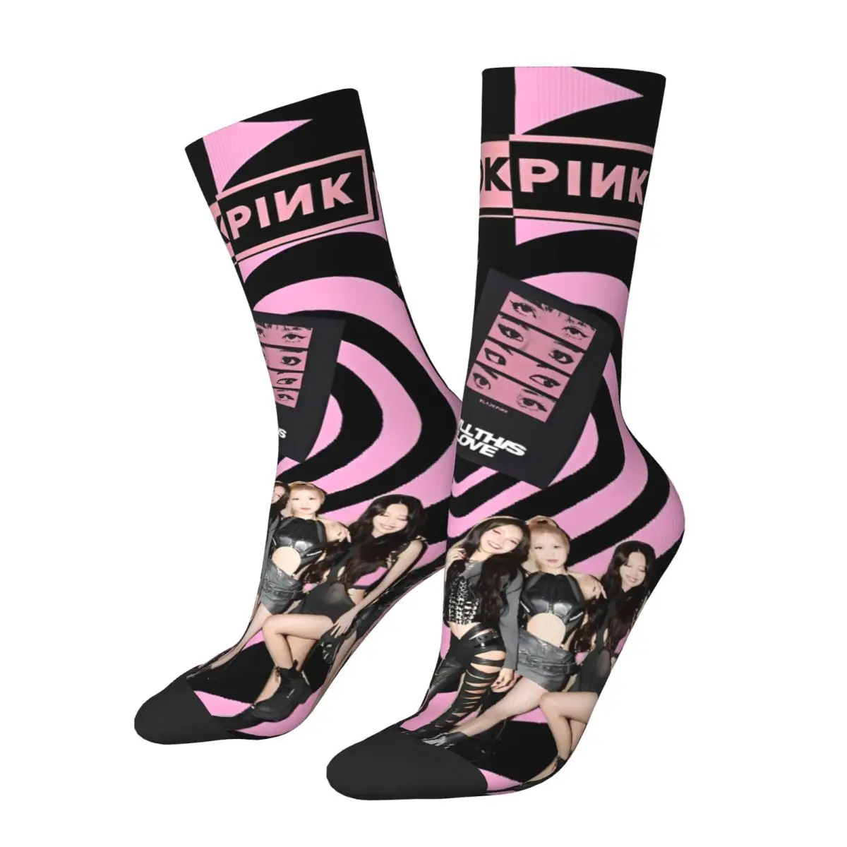 Women Men Socks Blacks Girl Pinks Group K-Pop Stockings Autumn Kawaii Quality Socks Design Climbing Anti-Slip Socks