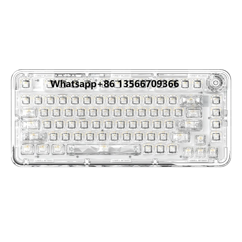

Ajazz B81 Transparent Tri- Mode Wireless Wired RGB Backlit Hot-swappable Office Mechanical Gaming Keyboard