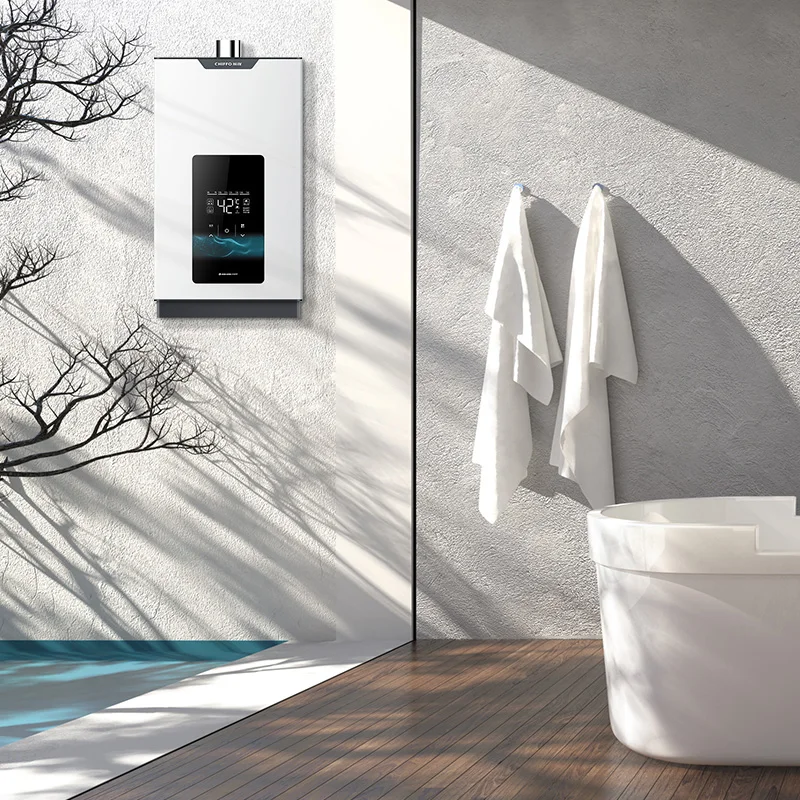 Calentador de agua de gas LPG sin tanque instantáneo montado en la pared de China con energía solar para uso en exteriores y vehículos recreativos con pantalla para gas natural