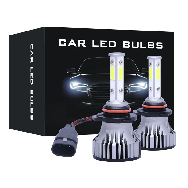 Cross-Border Four SidesCOBLamp BeadsX15Silver CarLEDHeadlight Motorcycle Front Fog LampCar Headlight