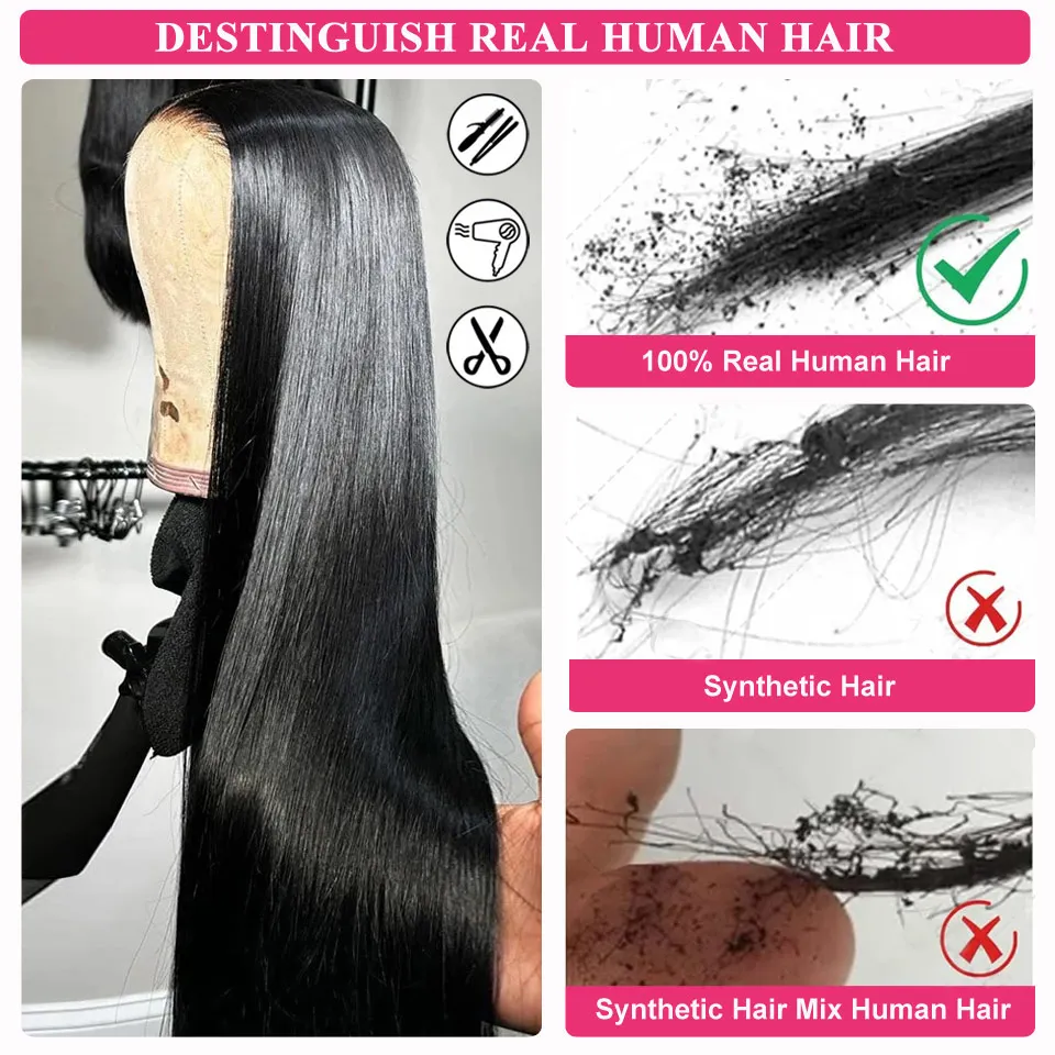 Glueless Pull Go Wigs with Elastic Drawstring 250% Straight 13x6 HD Lace Frontal Wigs Parting Max Full Lace Front Human Hair Wig image 3