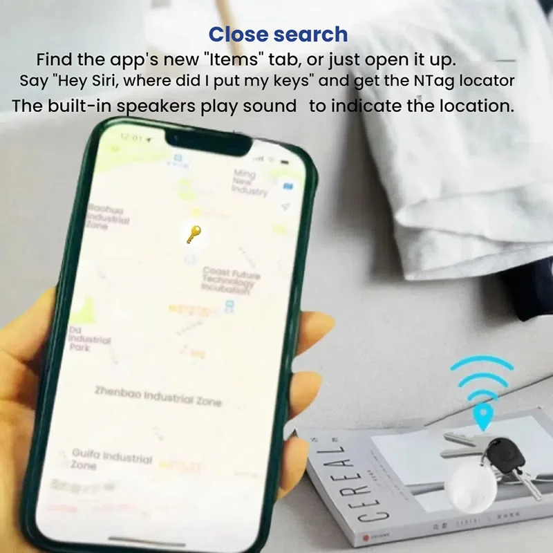 Mini Smart Bluetooth Tag GPS Tracker Anti-lose Reminder Device Sound Locate for Apple Find My APP Seniors Kids Finder Locator