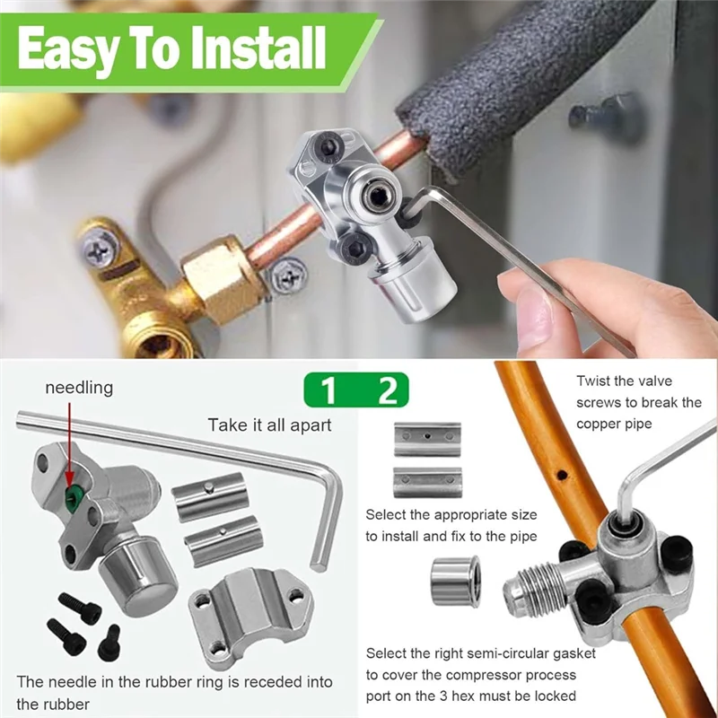 

B84B-BPV31 Универсальная прокалывающая трубка 1/4,5/16, 3/8 дюйма — холодильные аксессуары для кондиционеров и холодильников