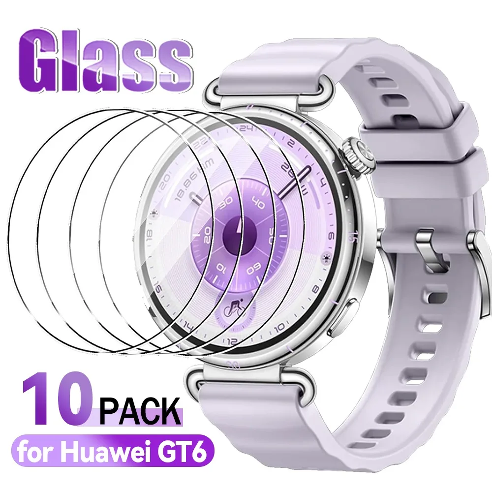 10-1Pcs for Huawei Watch GT 6 5 4 3 2 Tempered Glass 41mm 46mm Screen Protector Case-friendly Glass Protective Film for GT6 Pro