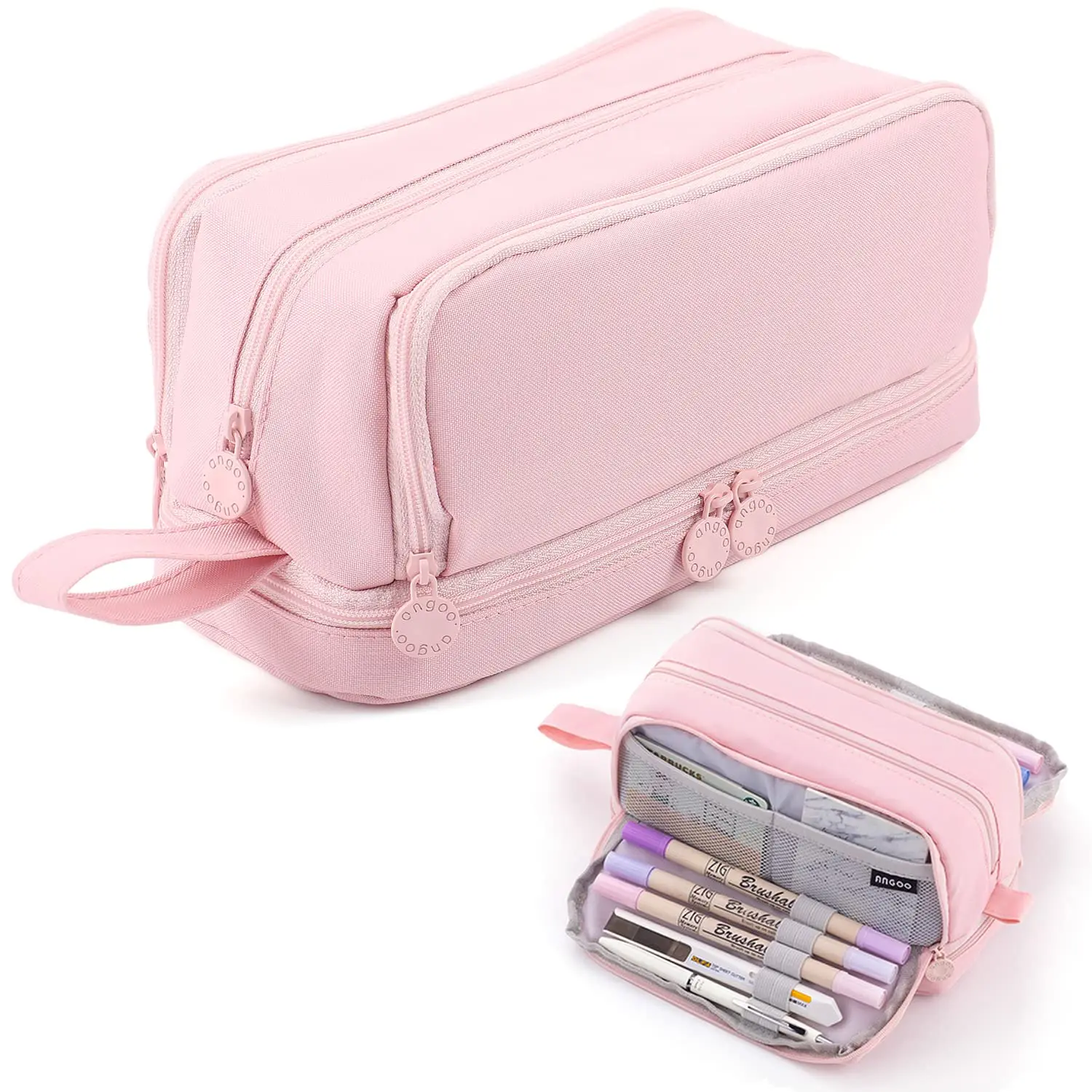 Large Capacity Pencil Case Cute Macaron-Colored Multi-Functional Pen Bag with Organizer Stationery Pouch for School Pencil Case