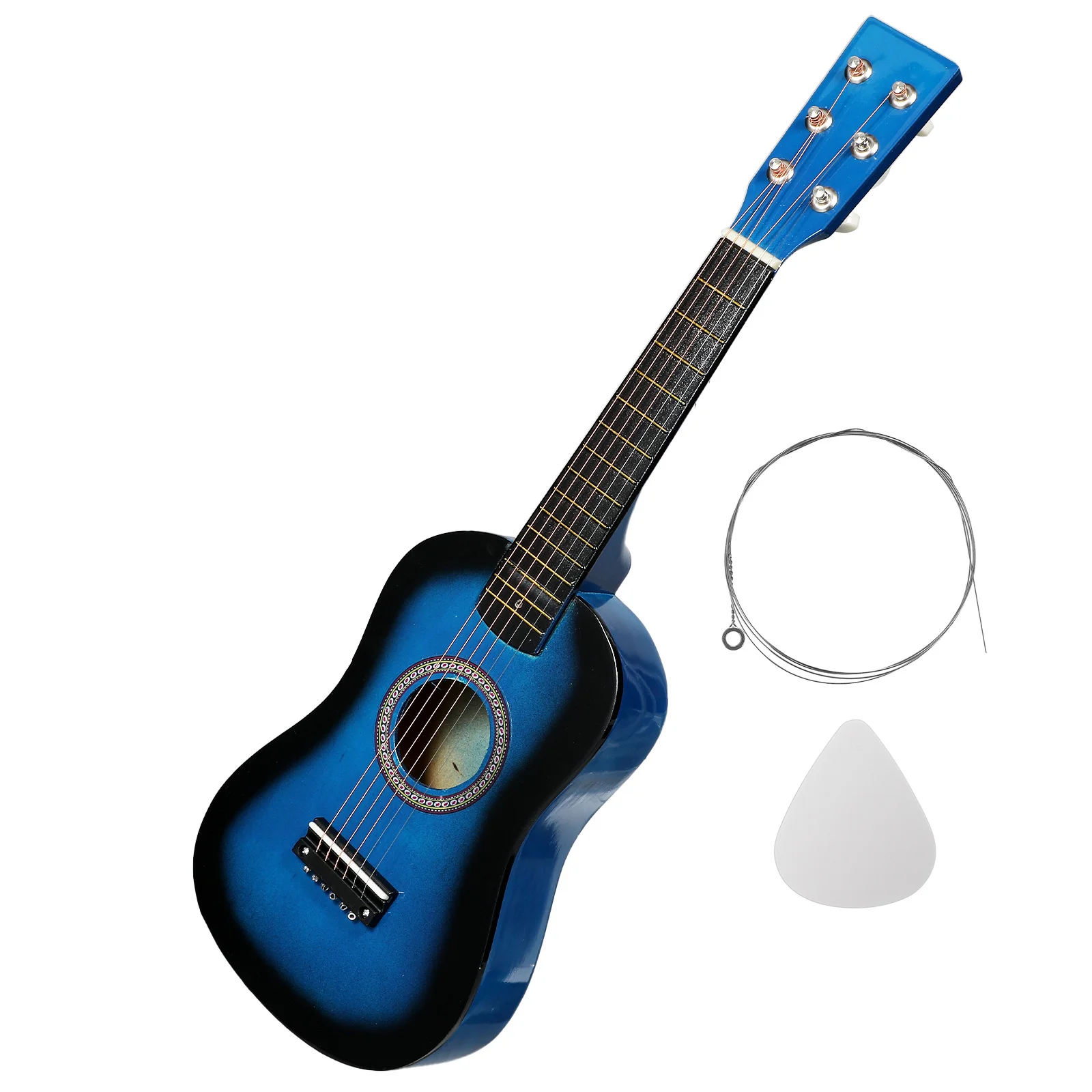 

23 Inch Basswood Beginner Guitar Comfortable to String Music Instrument Great for Learning Perfect Gift Folk Style