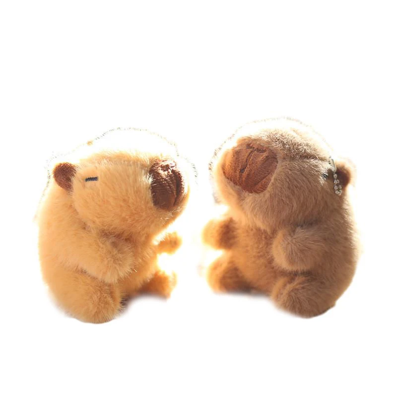 12ซม. น่ารัก capibara kapibara ตุ๊กตาหนานุ่มการ์ตูนหนูตะเภาจี้นุ่มตุ๊กตายัดไส้พวงกุญแจกระเป๋าเป้สะพายหลังรถพวงกุญแจถุงของขวัญตกแต่ง