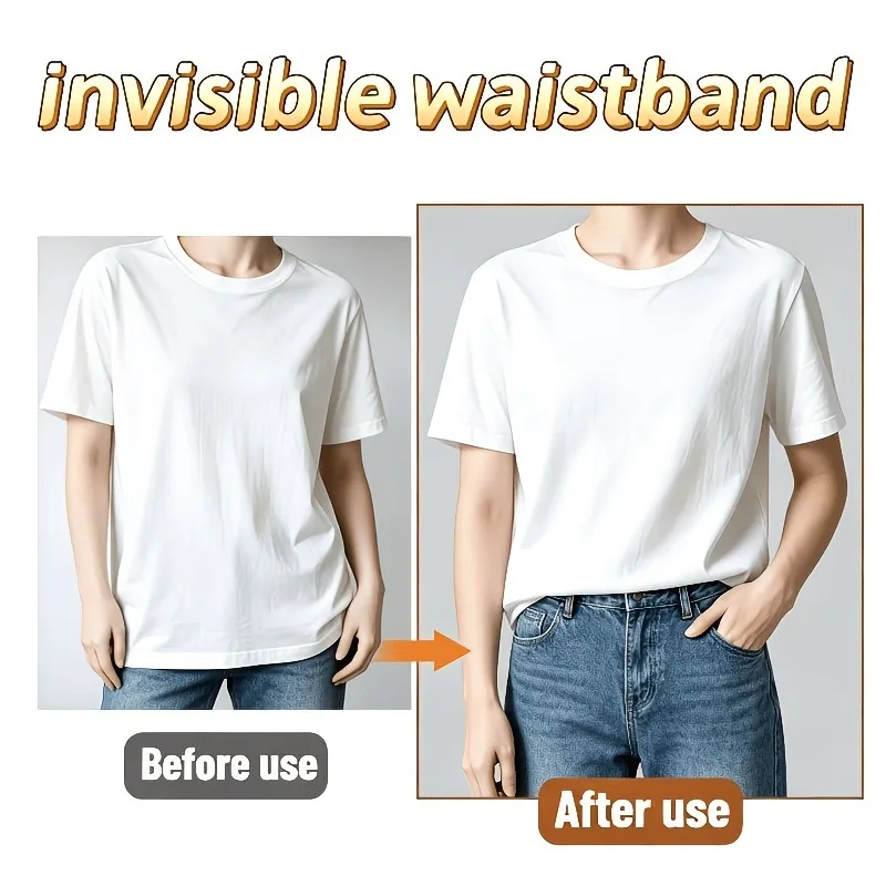 Fine lace binding belt, invisible button extender for adjustable clothing length, T-shirt dress, shirt pants, no-string adjuster view 6