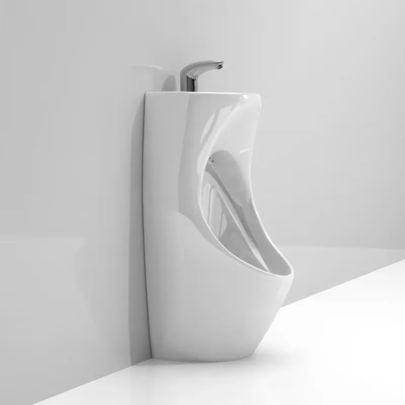 New Design Water Saving Bathroom Men Hanging Ceramic Urinal With Wash Basin Man Sensor Urinal