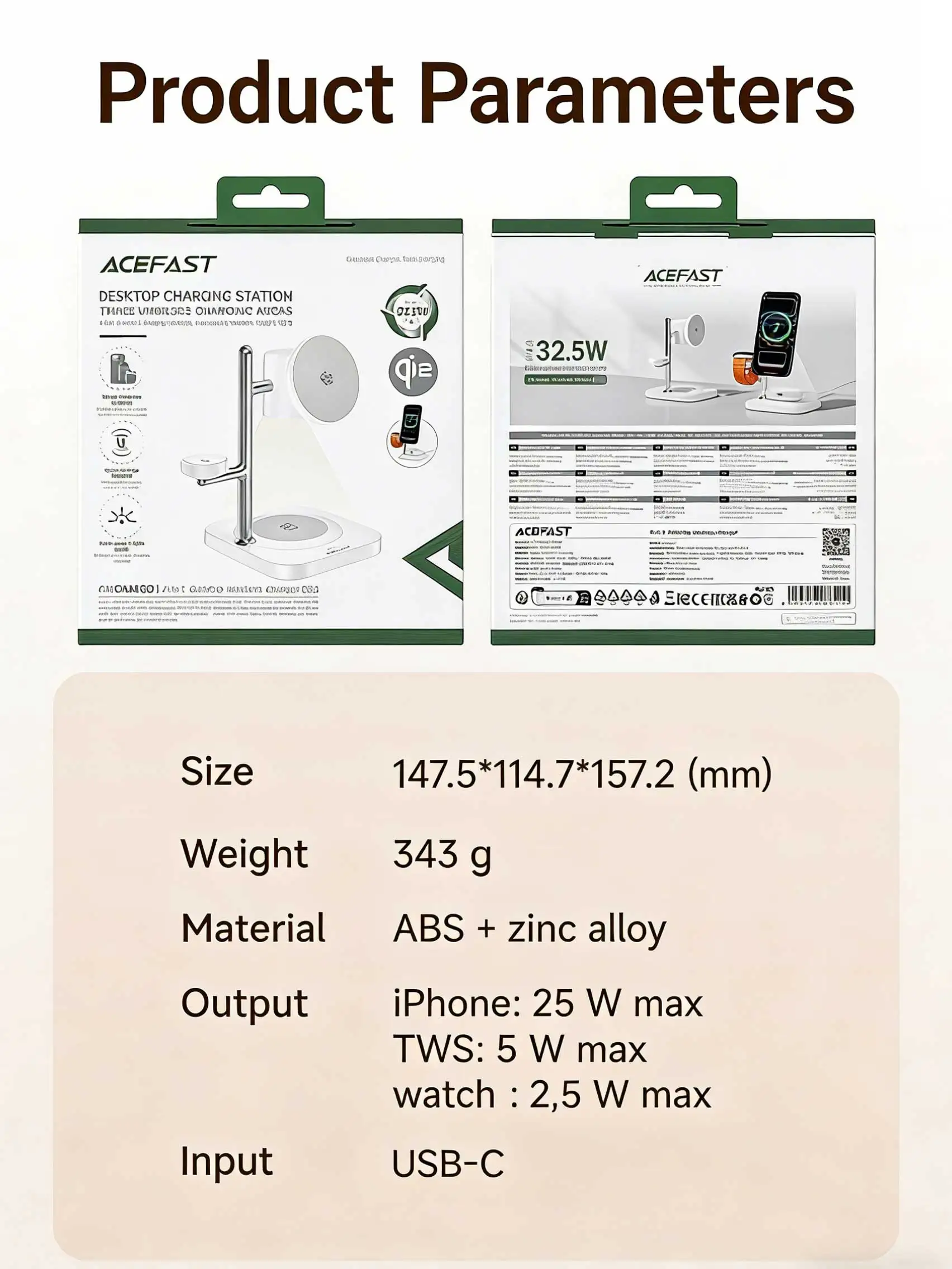 ACEFAST 4 in 1 Qi2 25 W Schnellladung magnetische kabellose Station für iPhone 17 16 Kopfhörer Uhr Ladeständer mit Nachtlicht – Detail 8