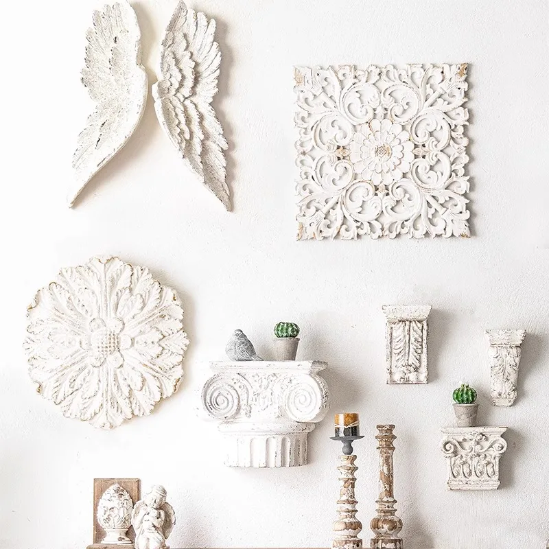 

Французский ретро старый рельефный сельский фон настенный вход комбинация крыло настенное украшение для проживания в семье