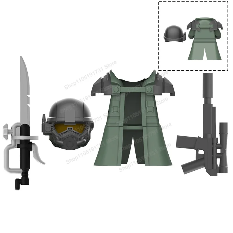 Jeu de construction de soldats HOT, blocs de construction, casque, armure, mini figurines d'action, blocs de construction, jouet pour garçon, cadeaux d'anniversaire MY711-714