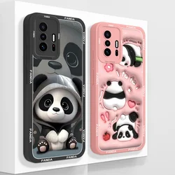 Cute Panda Case For Xiaomi 11T Pro Phone Cover High Quality Liquid Silicone Funda For Mi 11 T 11TPro Full Protection Back Covers