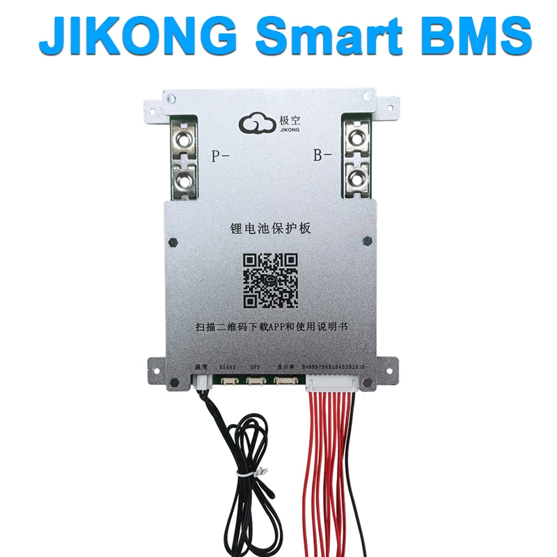 JIKONG Smart BMS with Bluetooth Function 1A/2A Active Balance 3S 4S 5S 6S 7S 8S Lifepo4 Li-ion Protection Board Storage Battery