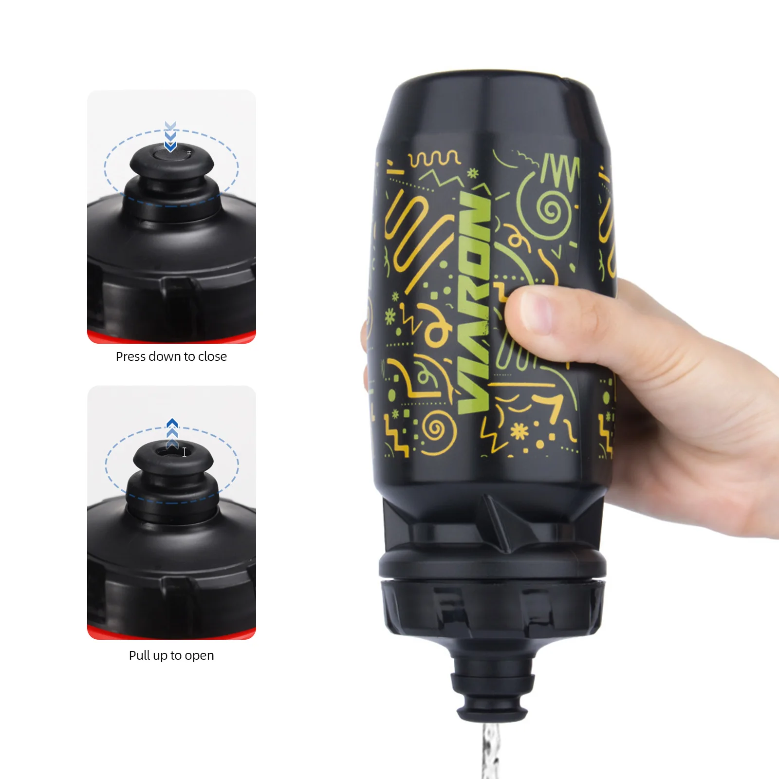 VIARON 550ML Bicycle Water Bottle Road Grade Sports Fitness Running Riding Kettle Leak Proof Drinking Bike Bottle Cage