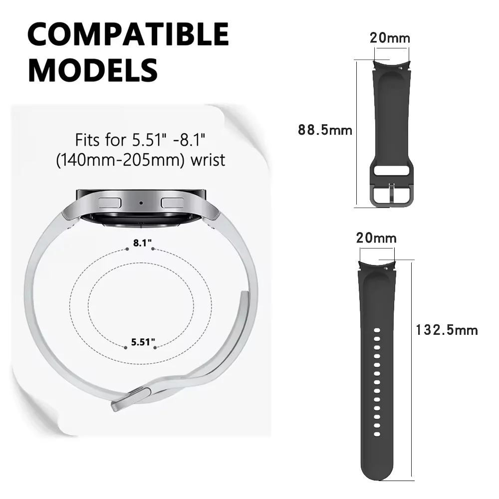 20mm 22mm Band For Samsung Galaxy Watch 7/6/5 44mm 40mm 5 Pro 45mm Silicone Bracelets correa Samsung Watch 7 FE 47mm 43mm strap image 5
