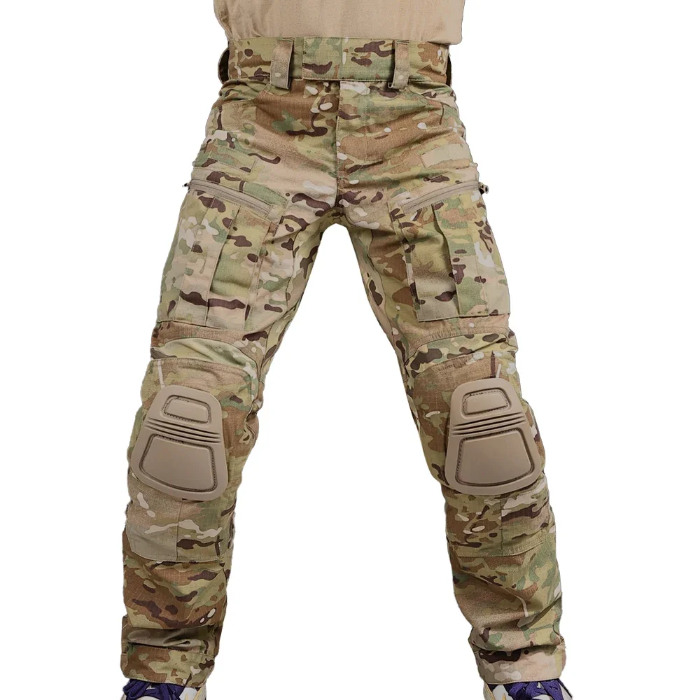 Outdoor New G3 Men Combat Pants with Knee Pads Tactical Cargo Sport Trousers Camouflage Trekking Hunting Clothes Teflon Coating