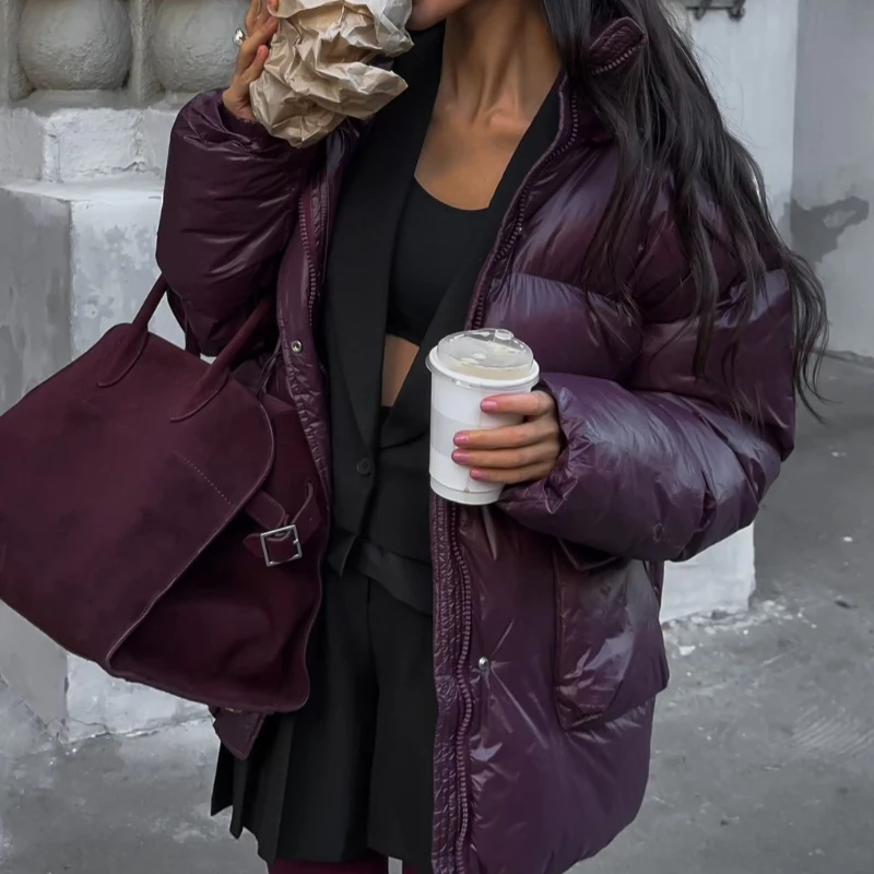 Down Jacket Women‘s Belts Cotton Single Breasted Zipper Warm Hooded Coat Female 2025 Winter Pocket Long Sleeve Lady Outerwear