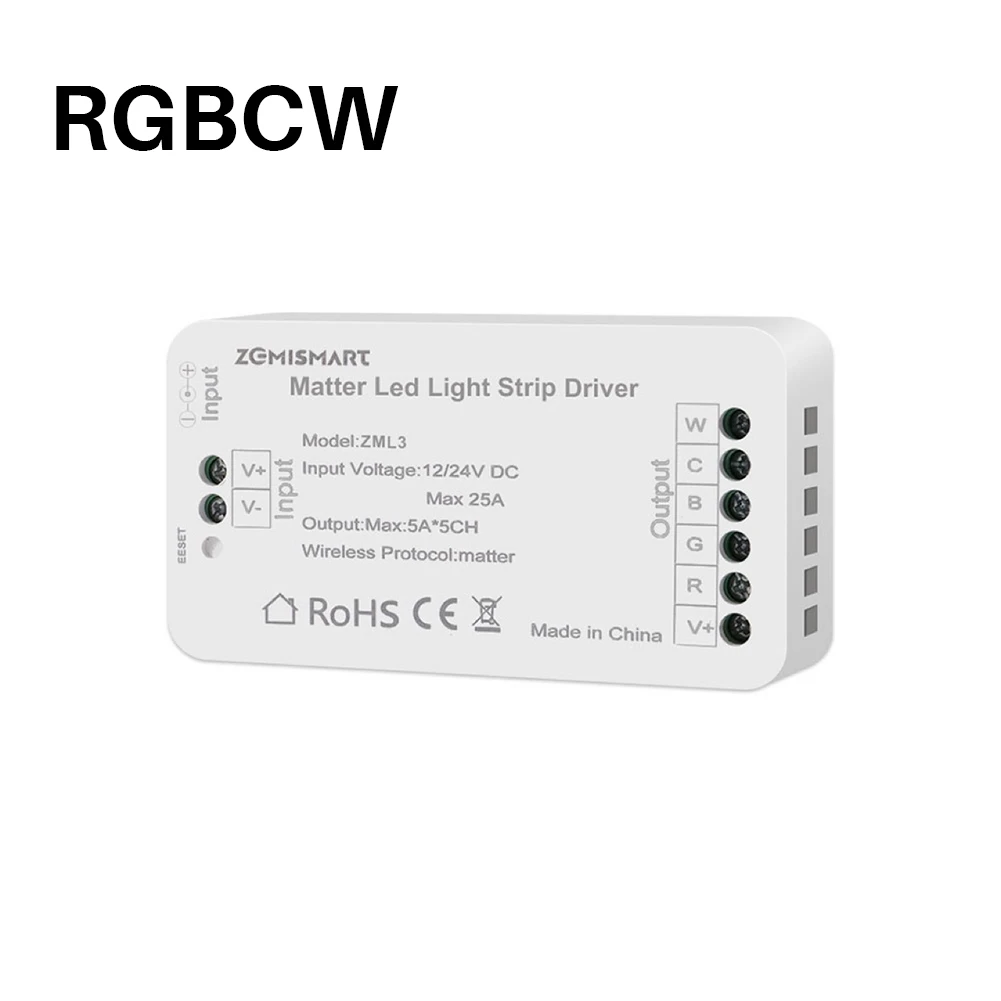 A98U Matter Wifi LED Strip Light Controller RGBCW Controller LED Strip Bixb/Siri/for Google Home/for Alexa Control Support