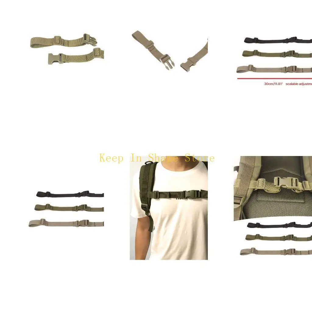 U1JC Adjustable Backpack Chest Strap Fixed Belt Strap Quick Release Belt Chest Strap