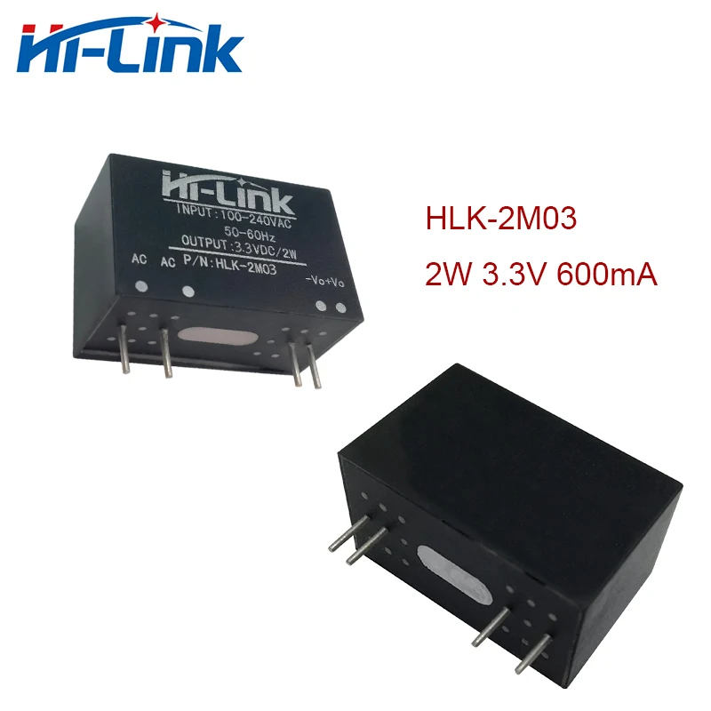 Free Shipping 10pcs/lot HLK-2M03 AC DC Converter 2W 3.3V 600mA Power Supply Module Consumer Electronics High Efficiency In Stock