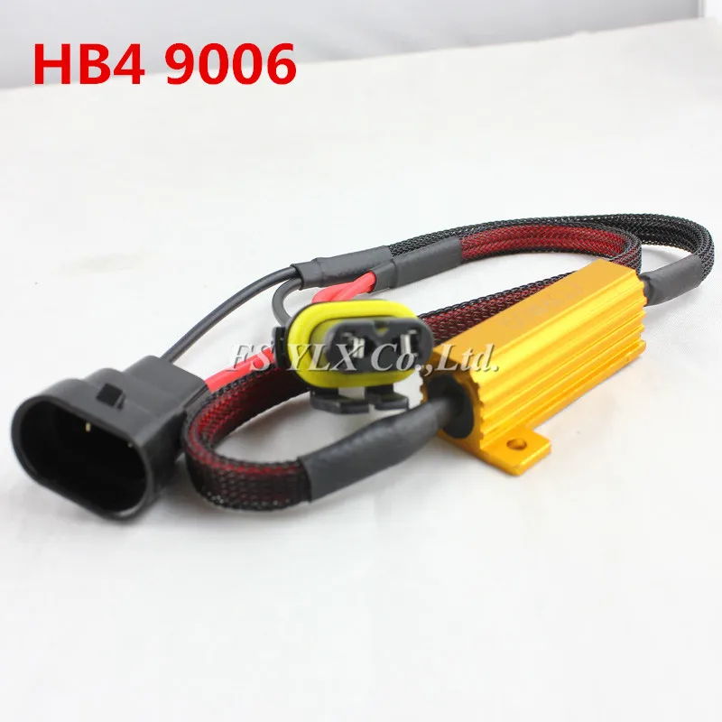 FSYLX 2PC 9006 9005 H11 H9 H8 H7 H1 H3 Car LED Warning Canceller cable HB4 9006 LED fog lamps Canbus Load Resistor harness 50W