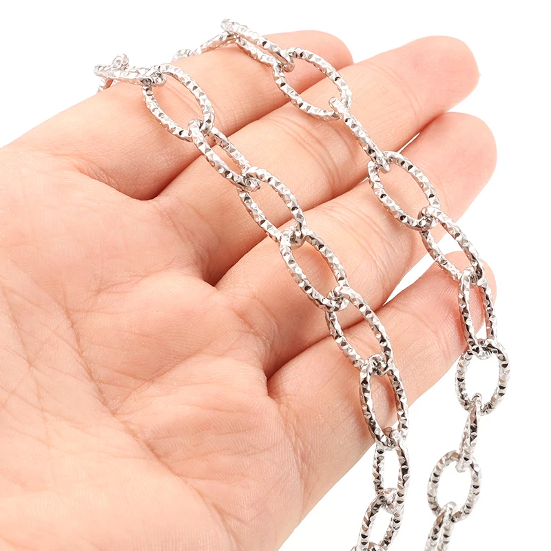 1Meter Stainless Steel 8.7mm Crease Chain For Jewelry Making Supplies DIY Charms Necklace Bracelet Fashion Accessorie Findings