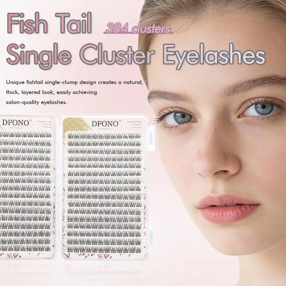 Libro di ciglia finte a tre file a coda di pesce da 32 file, capacità singola da 10-12 mm, naturale, croce grande, soffice stile riccio e ciglia Clus H3G0
