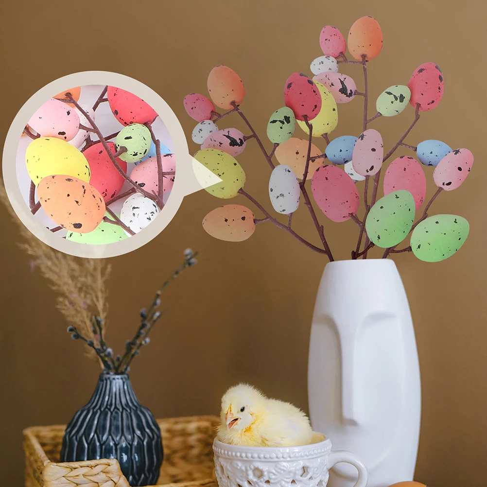 

1Set Easter Egg Bouquet Speckled Plastic Eggs Photo Props Home Garden Decoration Easter Bouquet Home Decor