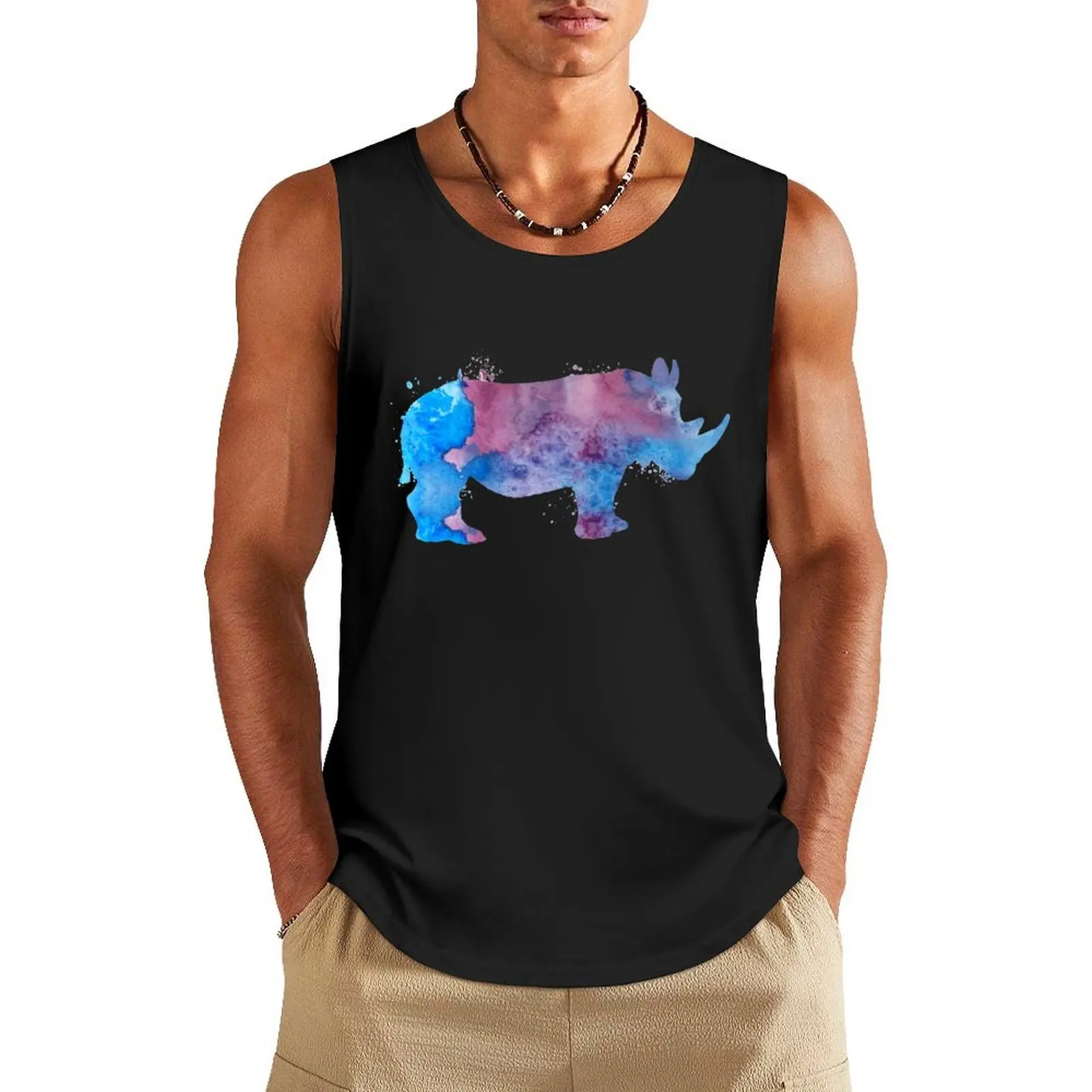 

A Rhino Tank Top training weight vest gym clothes man mens clothing