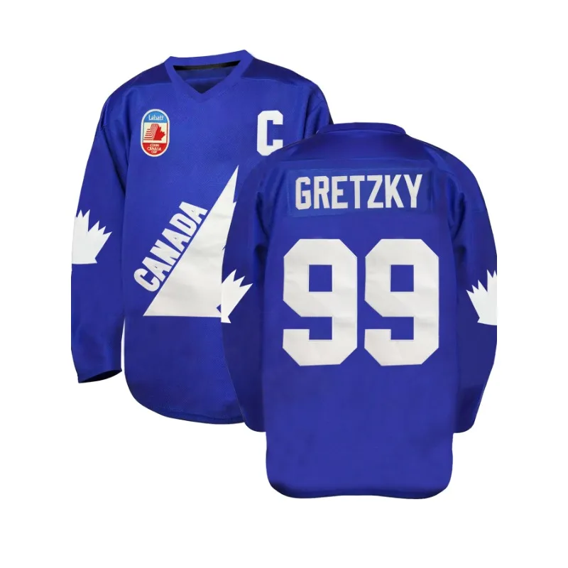 Boyfriend Style Men's No.99 Gretzky Labatt Team Coupe Canada Cup Ice Hockey Jersey Stitched Breathable, Casual Sports Top